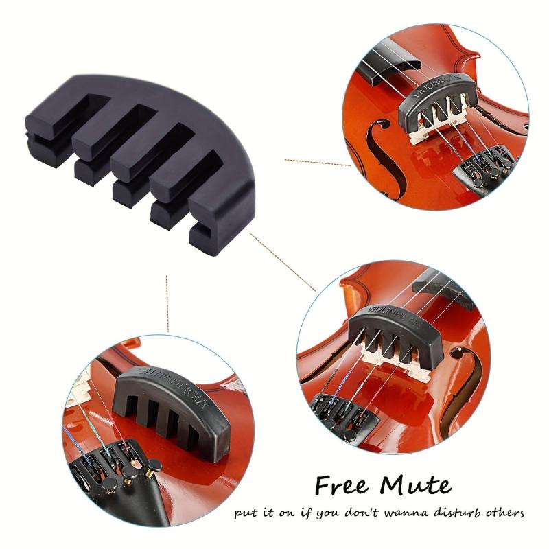 Violin Shoulder Rest 4/4 3/4 1/4 1/2 Sizes with Mute & Rosin
