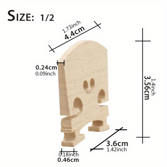 High Maple Violin Bridge 4/4-1/8 Sizes