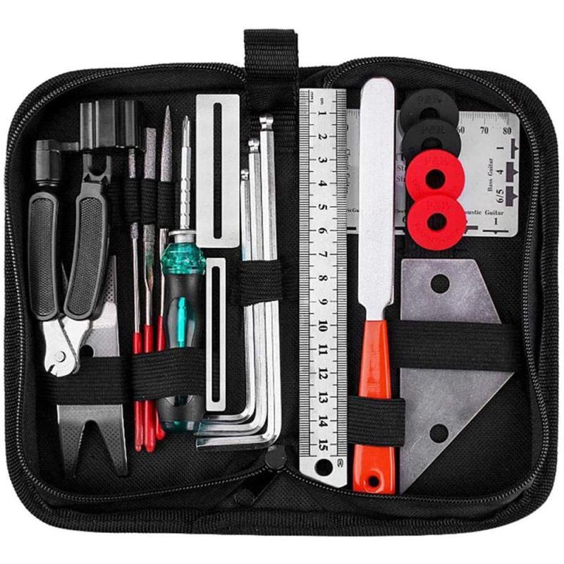 20pcs Guitar Maintenance Kit: String Winder, Ruler, Fret File