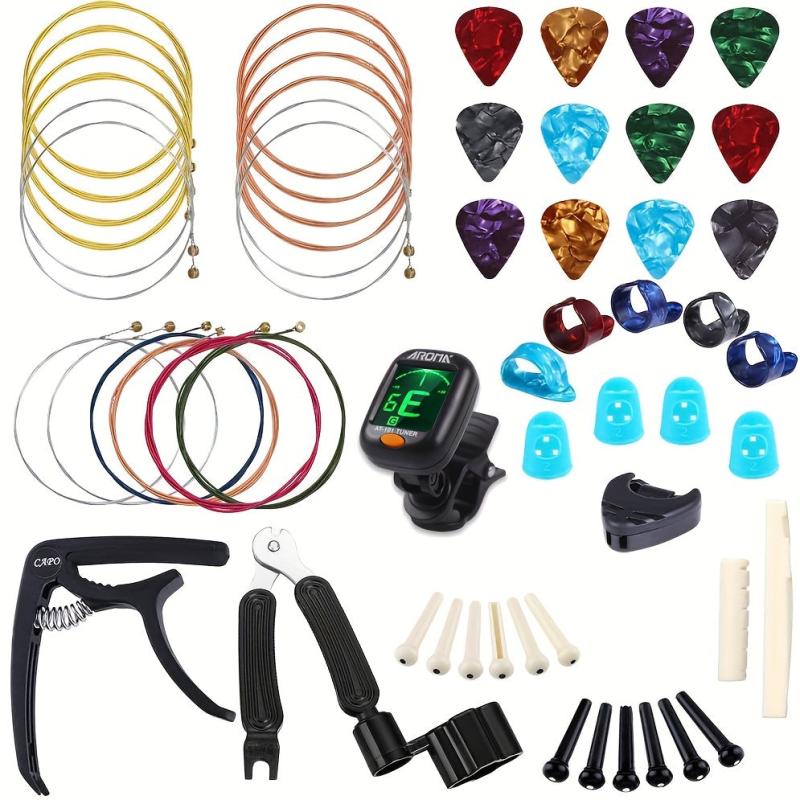 Durable 010-047 Acoustic Guitar Strings Set with 3-in-1 Tool Kit