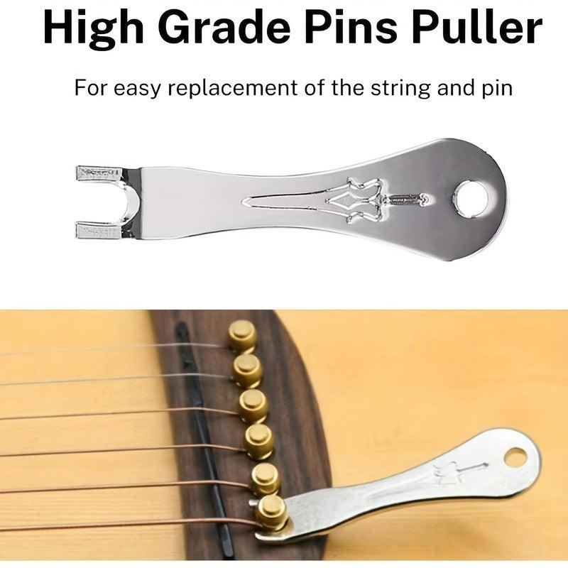 Big Deer 6-Piece Brass Bridge Pin Covers and Pullers Set