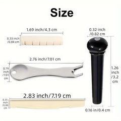 12pcs Guitar Pegs Acoustic Pins Saddle Nut Remover Tool Replacement Parts