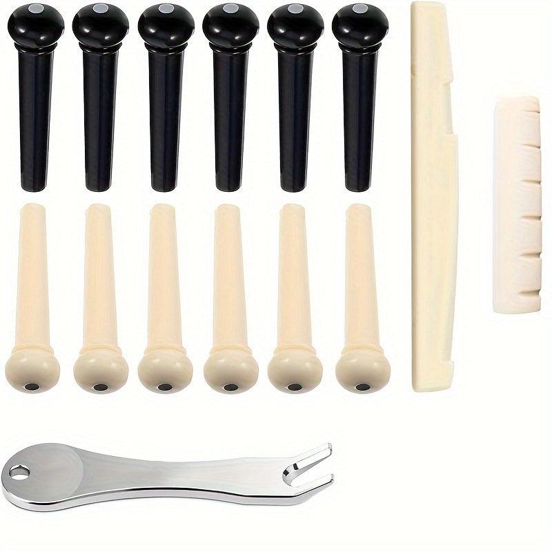 12pcs Guitar Pegs Acoustic Pins Saddle Nut Remover Tool Replacement Parts