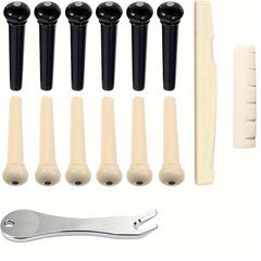 12pcs Guitar Pegs Acoustic Pins Saddle Nut Remover Tool Replacement Parts
