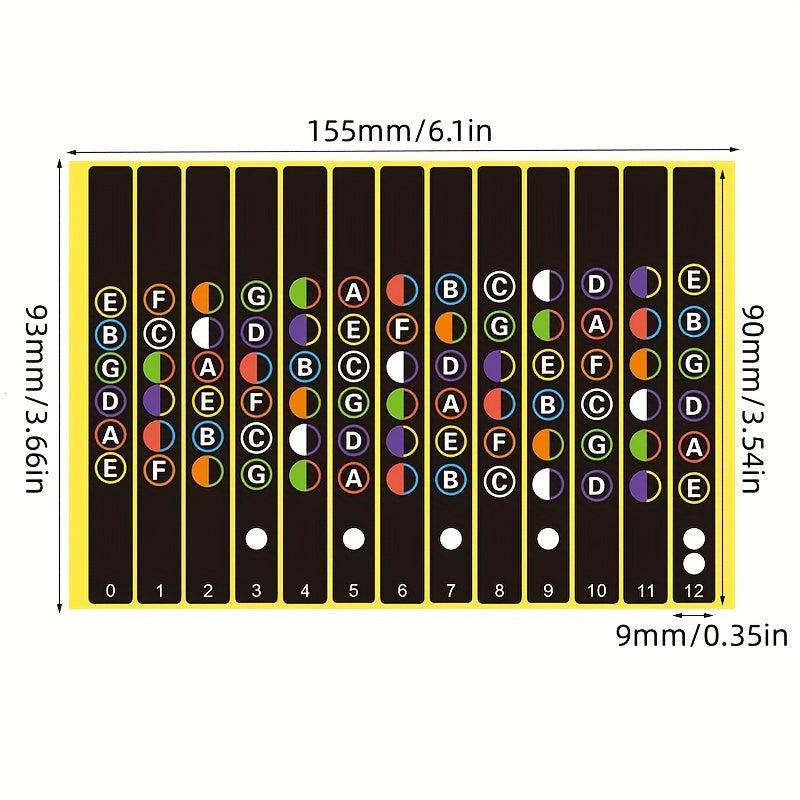 Guitar Fretboard Notes Map Labels Sticker For Guitarra