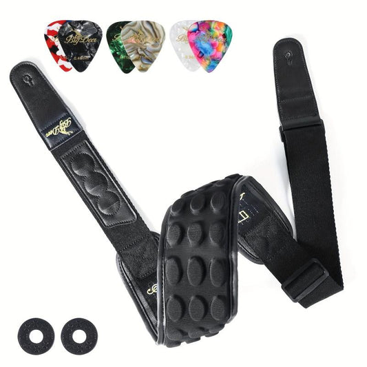 BigDeer Bass Guitar Strap 3D Sponge Filled Neoprene Material Adjustable Length