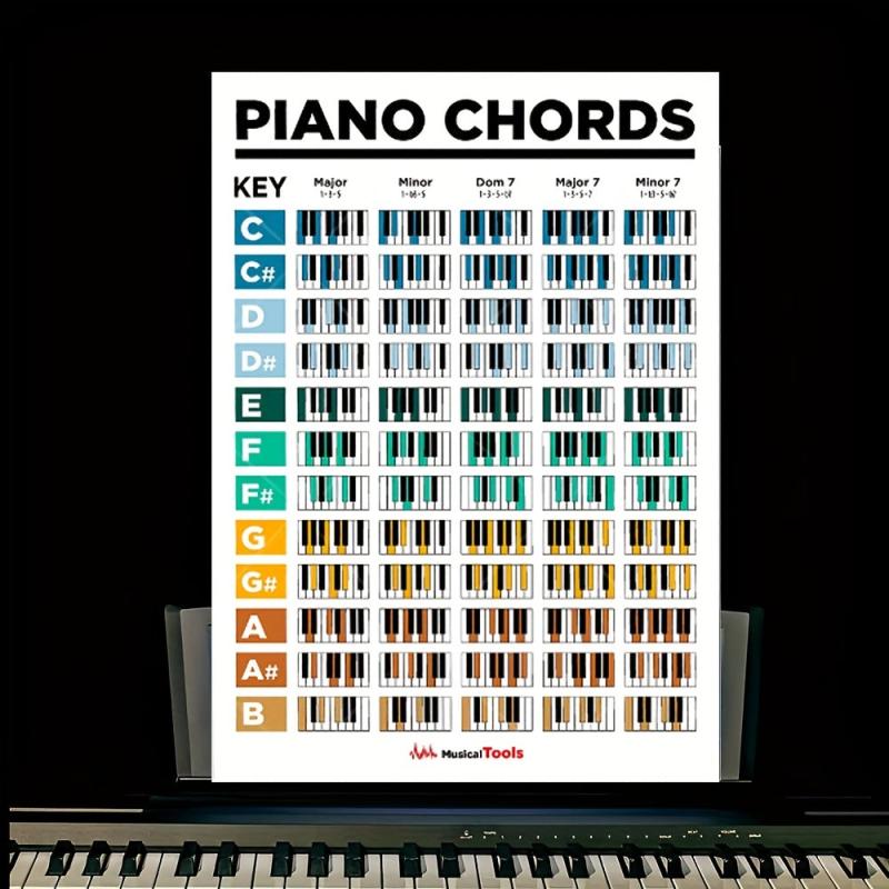 Piano Chords & Scale Poster Guitar Chords Chart