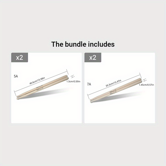 1 Pair 5A 7A Drum Sticks Maple Wooden
