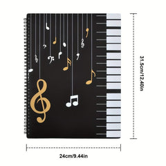 Waterproof A4 Music Folder, 60 Sleeves, Double Sided, Piano Music Holder, Gift