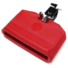 Red Plastic Percussion Block and Cowbell Drum Instrument
