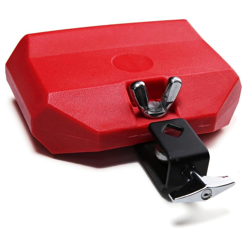 Red Plastic Percussion Block and Cowbell Drum Instrument