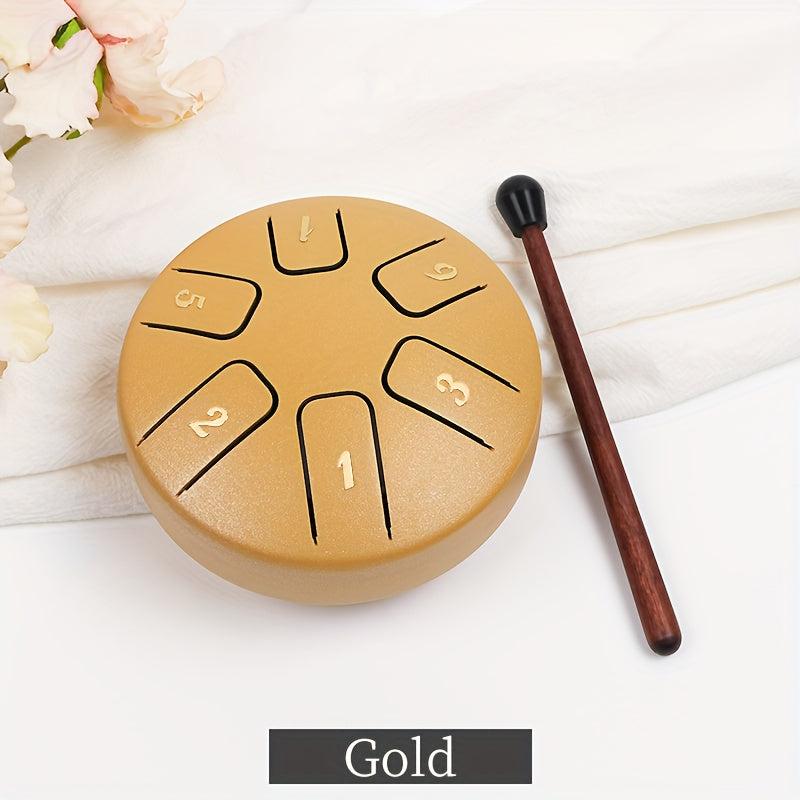 8 Inch Steel Tongue Drum 6 Notes with Mallets and Music Book