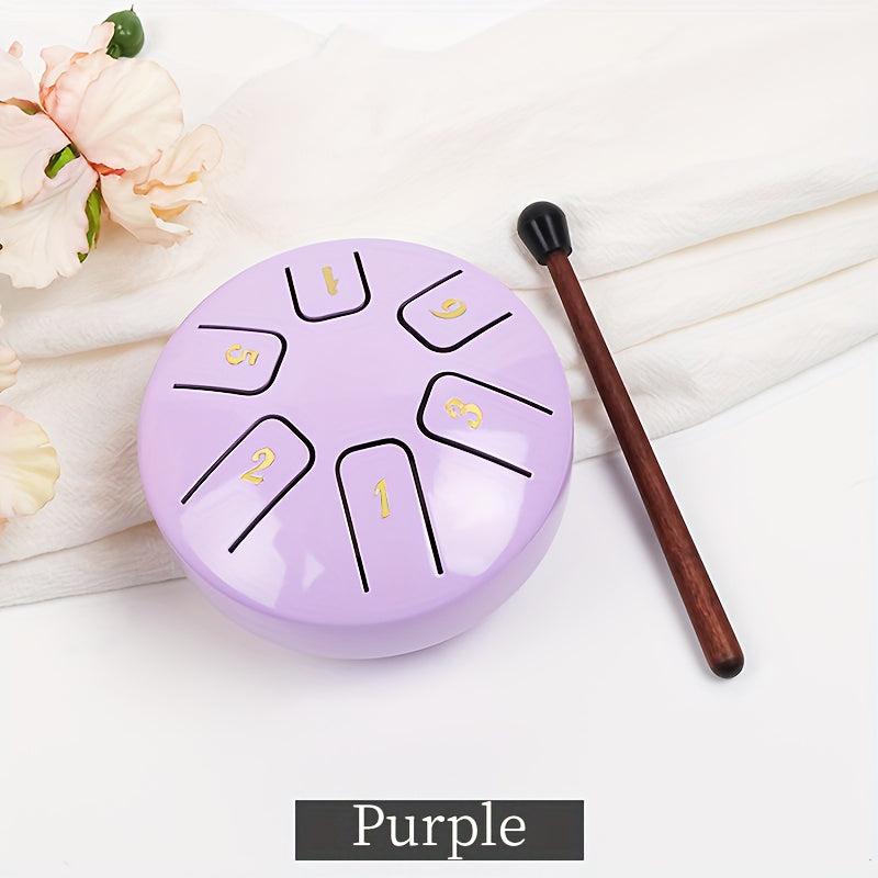 8 Inch Steel Tongue Drum 6 Notes with Mallets and Music Book