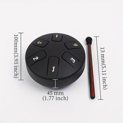 8 Inch Steel Tongue Drum 6 Notes with Mallets and Music Book
