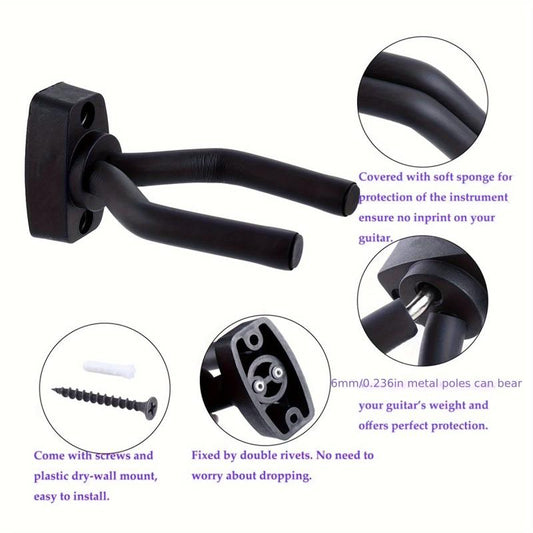 2 Guitar Wall Mount Hanger Holder Stand Display