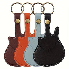 Artificial Leather Guitar Pick Key Chain + 5pcs 0.46mm Picks