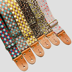PU Leather Strap Checker For Acoustic Guitar