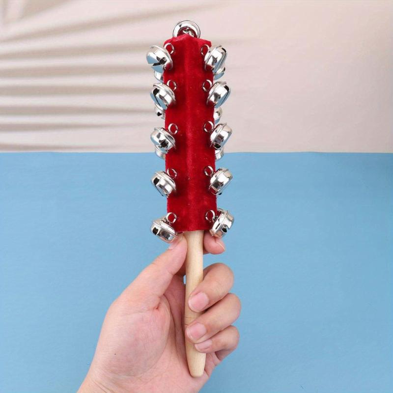 1pc Musical Instrument Hand Rattle Drum Bell Triangle Iron Wrist Bell