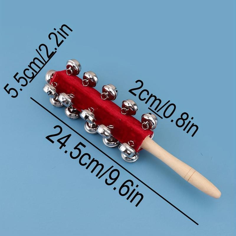 1pc Musical Instrument Hand Rattle Drum Bell Triangle Iron Wrist Bell