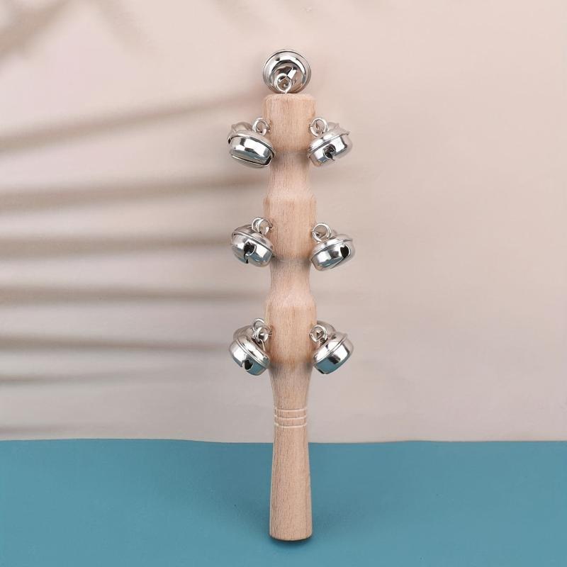 1pc Musical Instrument Hand Rattle Drum Bell Triangle Iron Wrist Bell