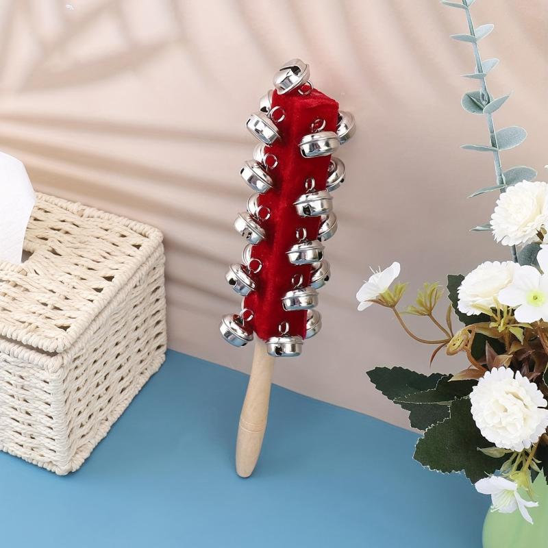 1pc Musical Instrument Hand Rattle Drum Bell Triangle Iron Wrist Bell