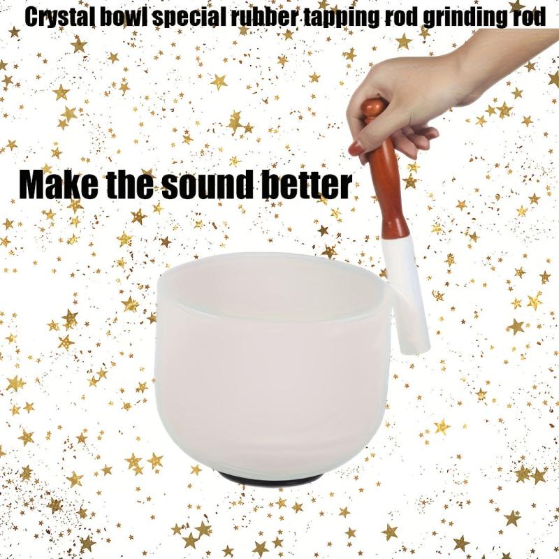 Crystal Bowl Percussion Stick Rubber Mallet for Sound Bowl