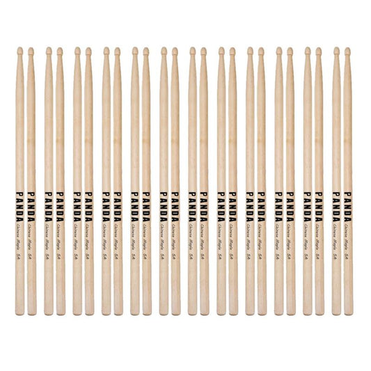 12 Pairs Panda 5A Drumsticks Maple Wood Drumsticks with Wood Tips