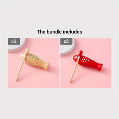 Fish Shaped Guiro Instrument Latin Percussion Wooden Fish Tool
