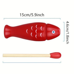 Fish Shaped Guiro Instrument Latin Percussion Wooden Fish Tool