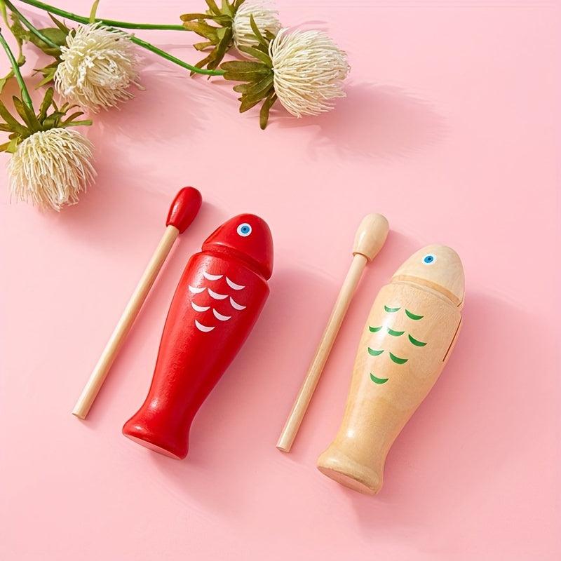Fish Shaped Guiro Instrument Latin Percussion Wooden Fish Tool