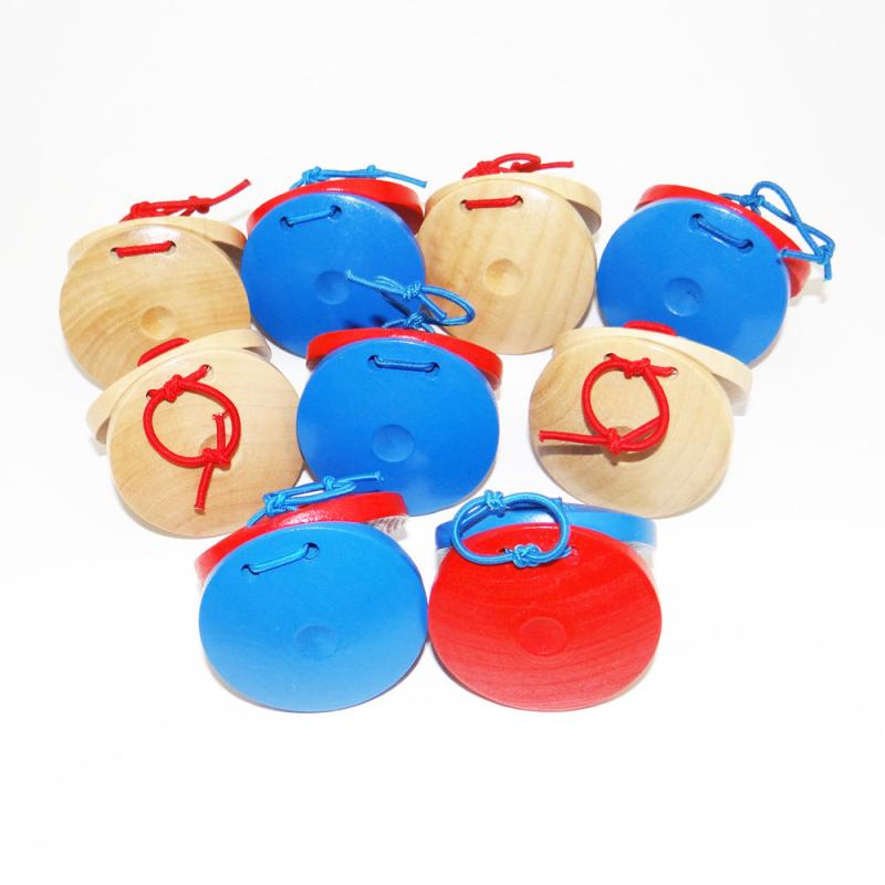 Wooden Castanets for Kids and Adults - Orff Music Education Percussion Ensemble