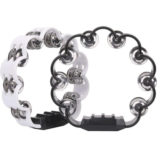 Double Row Tambourine for Adults - Flower Form Musical Instrument