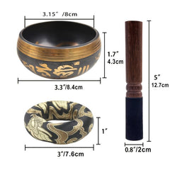 8 cm Singing Bowl Set Handcrafted in Nepal for Healing and Mindfulness