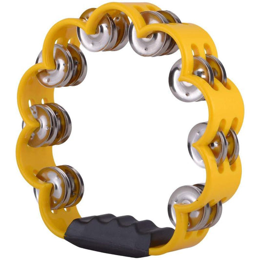 Plastic Petal Shaped Tambourine Music Hand Bells 5 Colors
