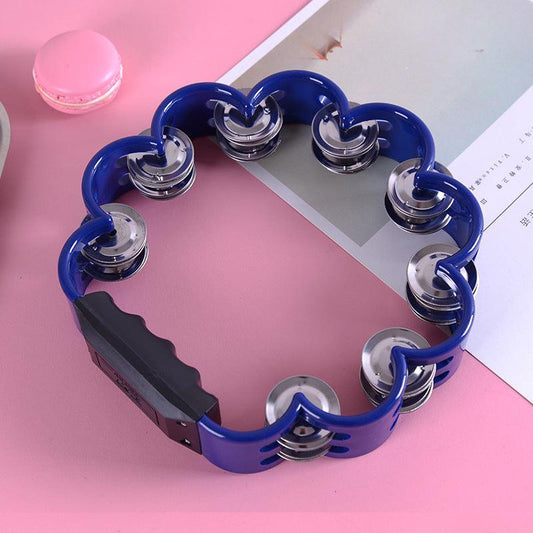 Plastic Petal Shaped Tambourine Music Hand Bells 5 Colors