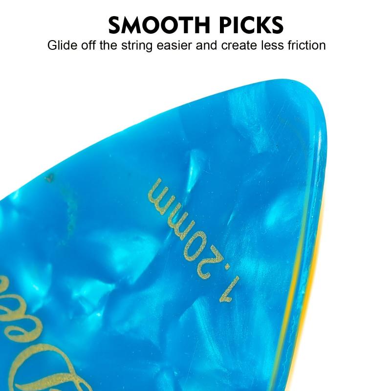 BigDeer 12 Pack Guitar Picks Celluloid 0.46mm-2.0mm Plectrums