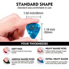 BigDeer 12 Pack Guitar Picks Celluloid 0.46mm-2.0mm Plectrums