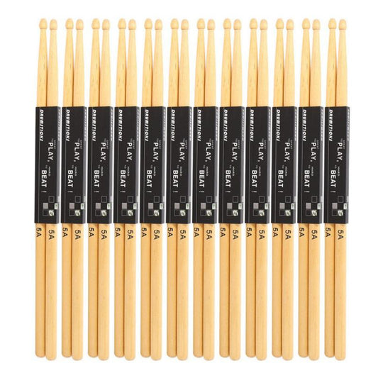 12 Pairs Drumsticks Comfortable Grip Drum Mallets Musical 5A