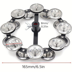 Double Row 16 Pair Stainless Steel Jingles Drum Set Tambourine