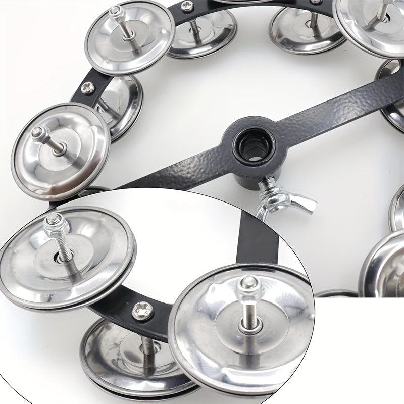 Double Row 16 Pair Stainless Steel Jingles Drum Set Tambourine