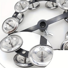 Double Row 16 Pair Stainless Steel Jingles Drum Set Tambourine
