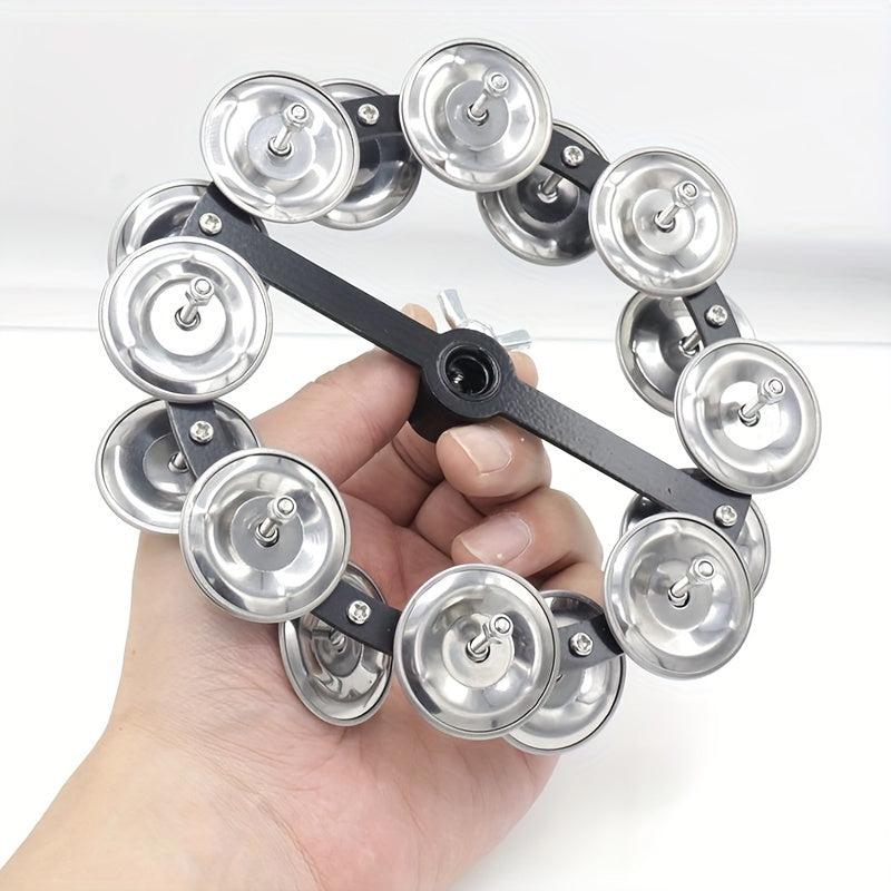 Double Row 16 Pair Stainless Steel Jingles Drum Set Tambourine