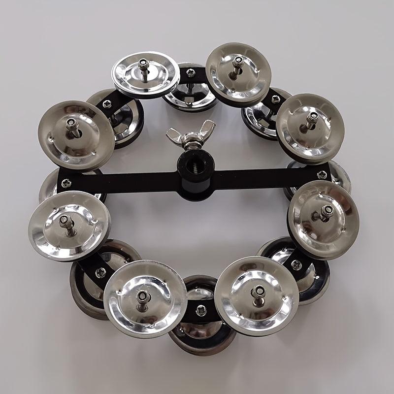 Double Row 16 Pair Stainless Steel Jingles Drum Set Tambourine