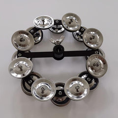 Double Row 16 Pair Stainless Steel Jingles Drum Set Tambourine