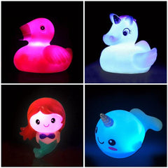 4Pcs Light Up Floating Bath Toys for Kids