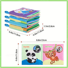 4pcs Baby Cloth Book English Animal Car Fruit Cognitive Book