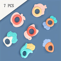 Baby Teething Toys Set BPA Free Fruit Feeding Nipples