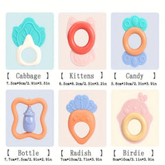 Baby Teething Toys Set BPA Free Fruit Feeding Nipples