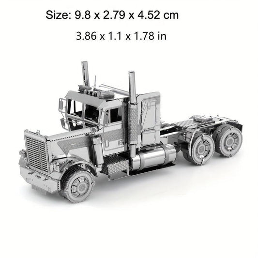 DIY Metal Jigsaw Puzzle 3D Long Nose Truck Model Christmas Gift