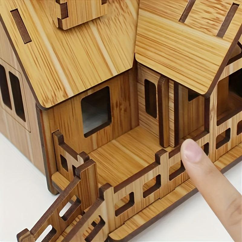 3D Puzzle DIY Building Cabin Assembly Model Educational Toys